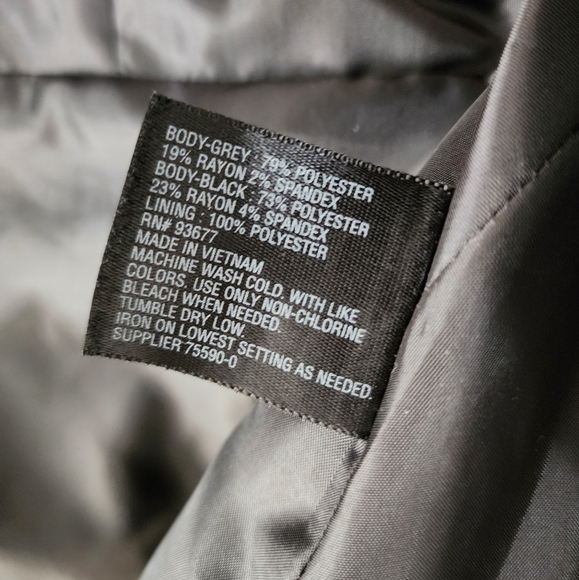 Women's XL Black Gray Asymmetrical Zip Career Church Blazer Jacket - Picture 6 of 6